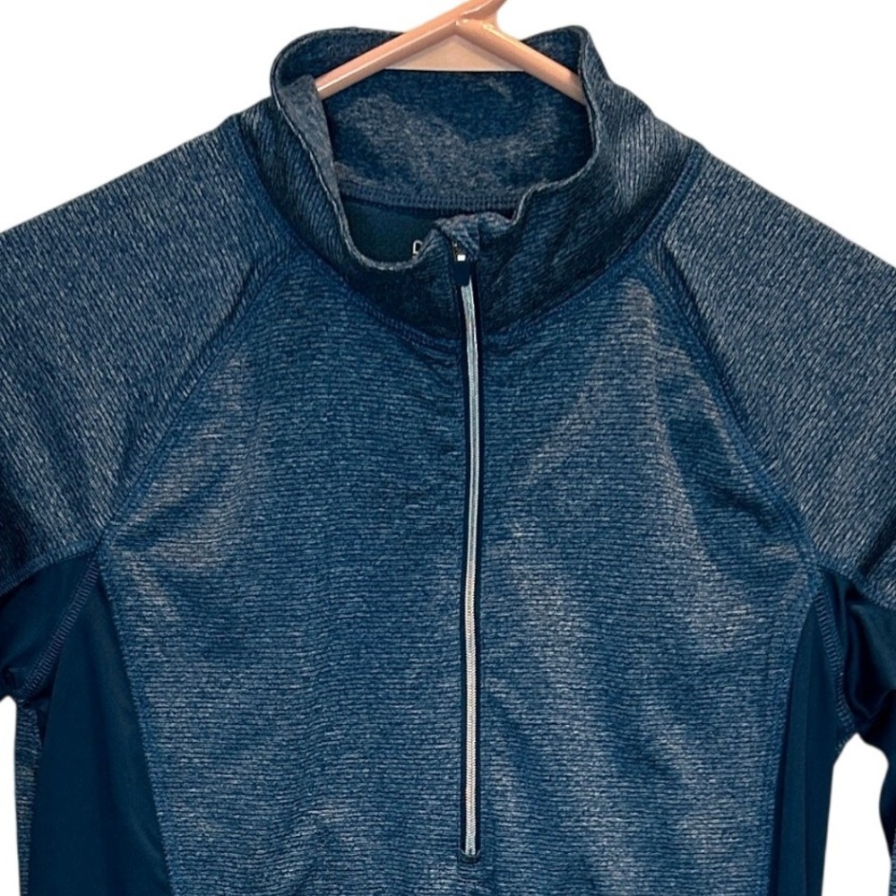 Danskin Now Women's Teal Blue Half‎ Zip Pullover Back Cutout Medium 8-10
